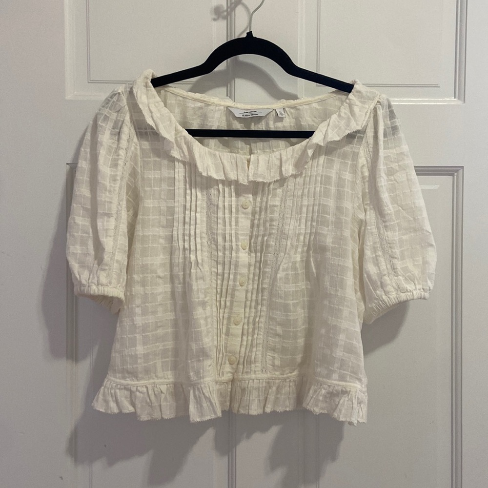 Ivory/white cotton blouse